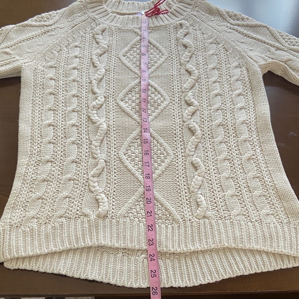 Cream Cable Knit Sweater, size S. Alya/Francesca's brand, - Picture 6 of 12